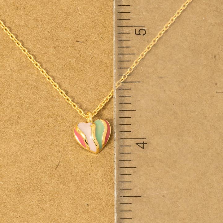 Anarchy Street - Wholesale Pendant/Charm Necklace - Gold Dipped Rainbow Enamel Heart Pendant Necklace3