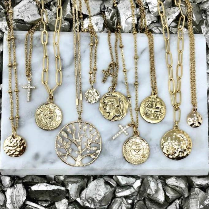 B.BéNI® Christian & Jewish Jewelry – Engroshandel Halskæde med vedhæng – Stjerner og månen vedhæng på trukket kabel Link halskæde3