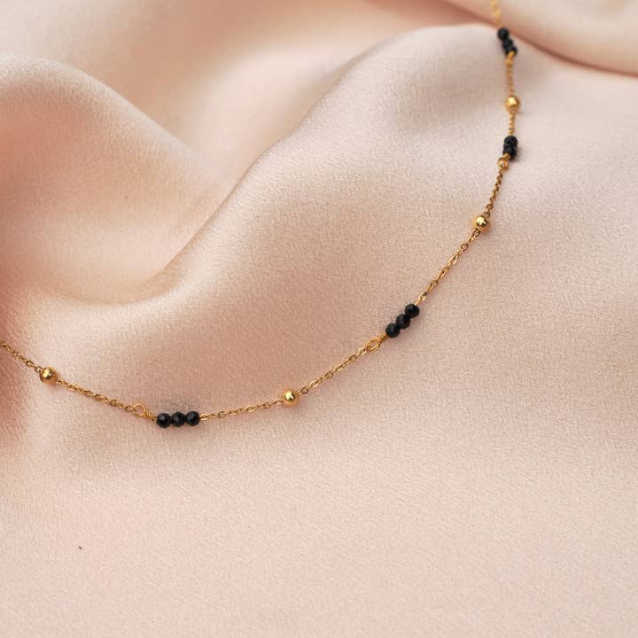 Victoire Collection – Colar com missangas/pérolas por atacado – Colar em pedra natural aço inoxidável agate verde4