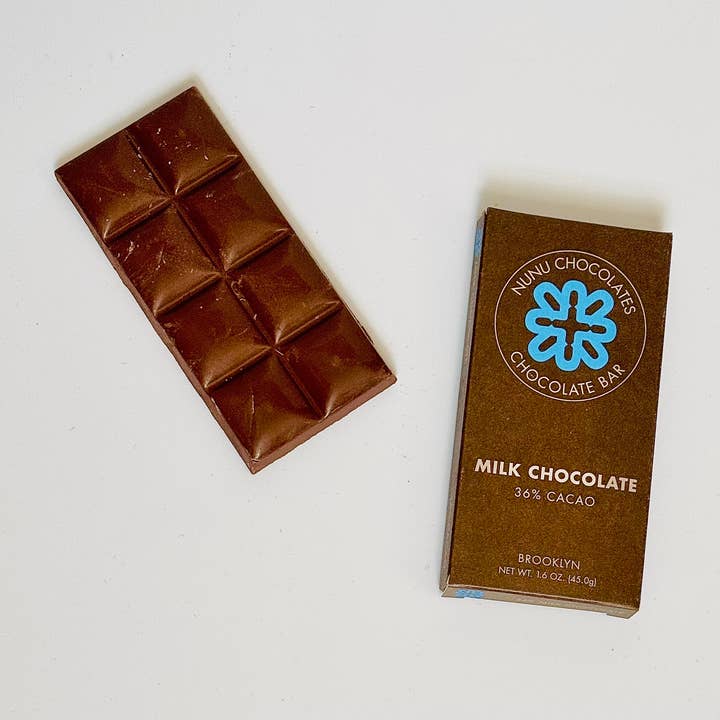 Nunu Chocolates - Wholesale Chocoladereep - Nunu Chocolates 36% Milk Bar (1,58 oz) - glutenvrij1