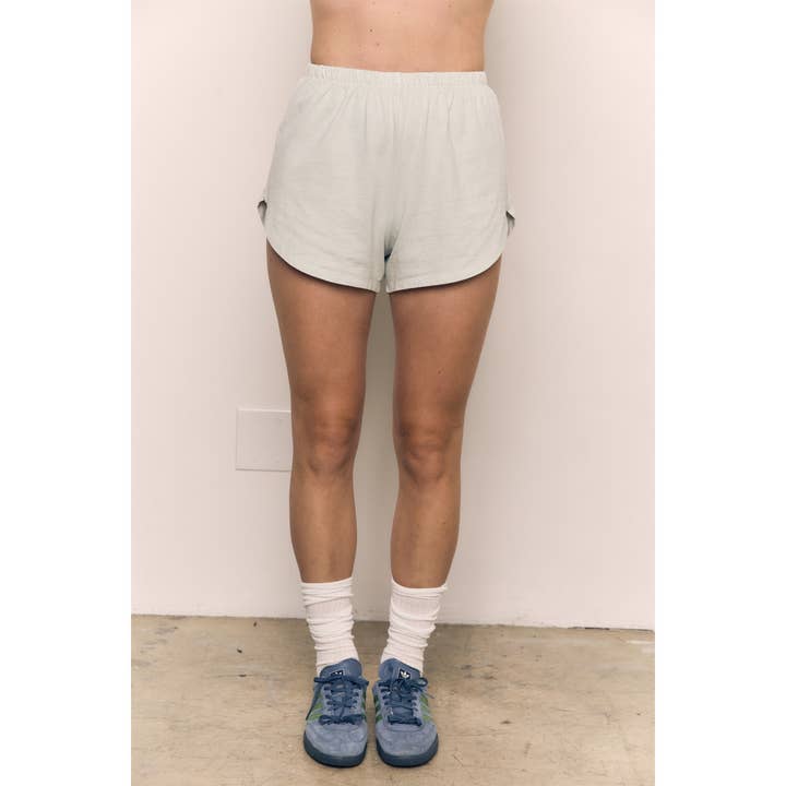 High-Waist Mineral Washed Cotton Jersey Dolphin Short for wholesale by The Blank Lab