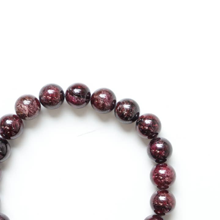 Natures Artifacts Inc - Wholesale Beaded Bracelet - Garnet Round Beaded Bracelet 3