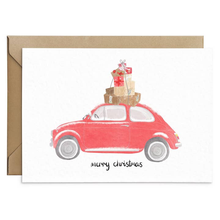 Christmas Car Christmas Card for wholesale by Poppins & Co.