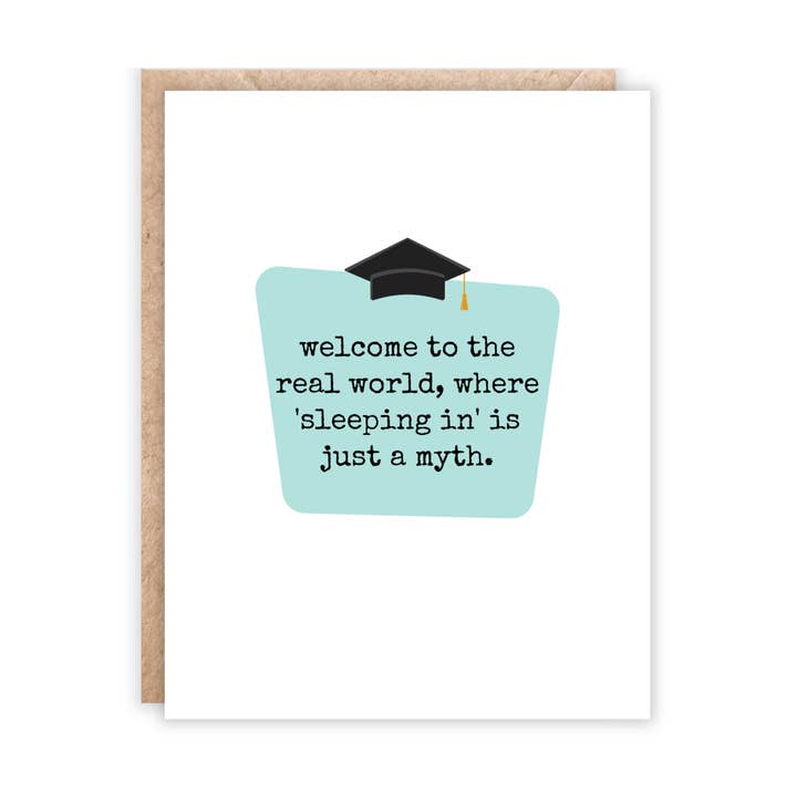 Welcome to the Real World Graduation Card for wholesale by Jolly Rae