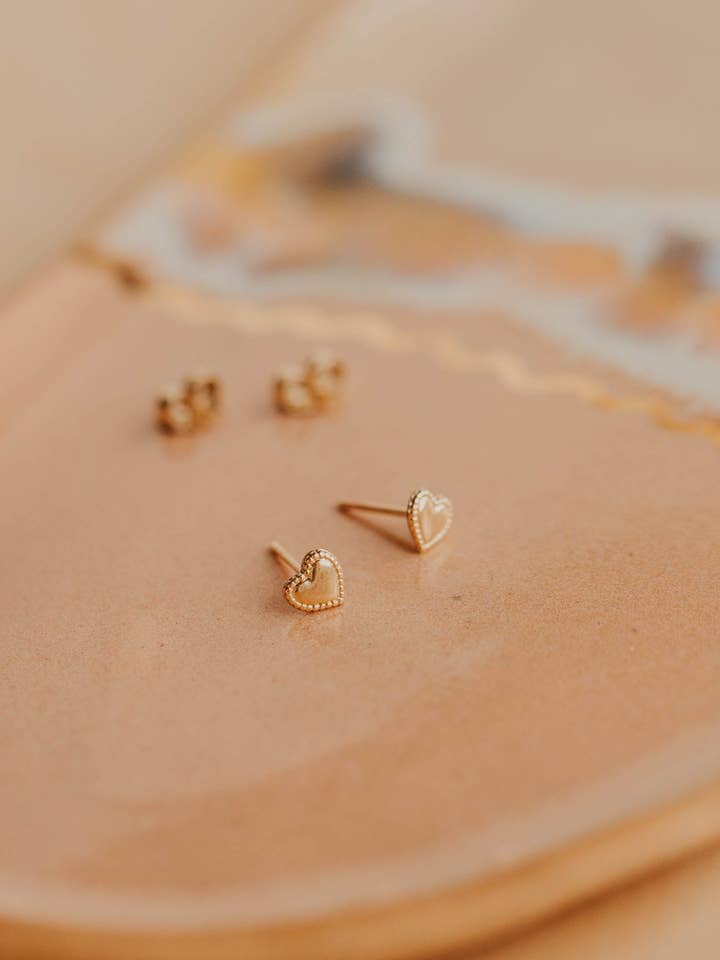 Love Note Studs | 14kt Gold Fill + Sterling Silver for wholesale by Hello Adorn