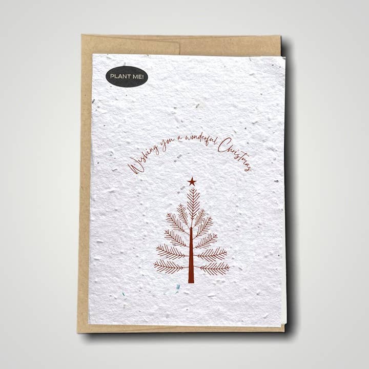 Wishing You a Wonderful Christmas Plantable Greeting Card for wholesale by Plantable Greetings