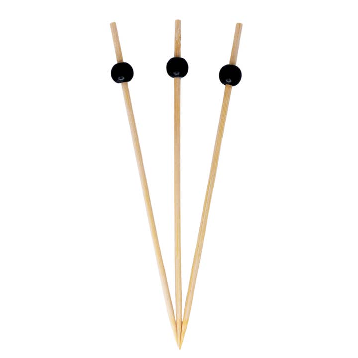 6" Cocktail & Appetizer Picks - Black Ball - 350 Ct Bulk for wholesale by Sweet Divide