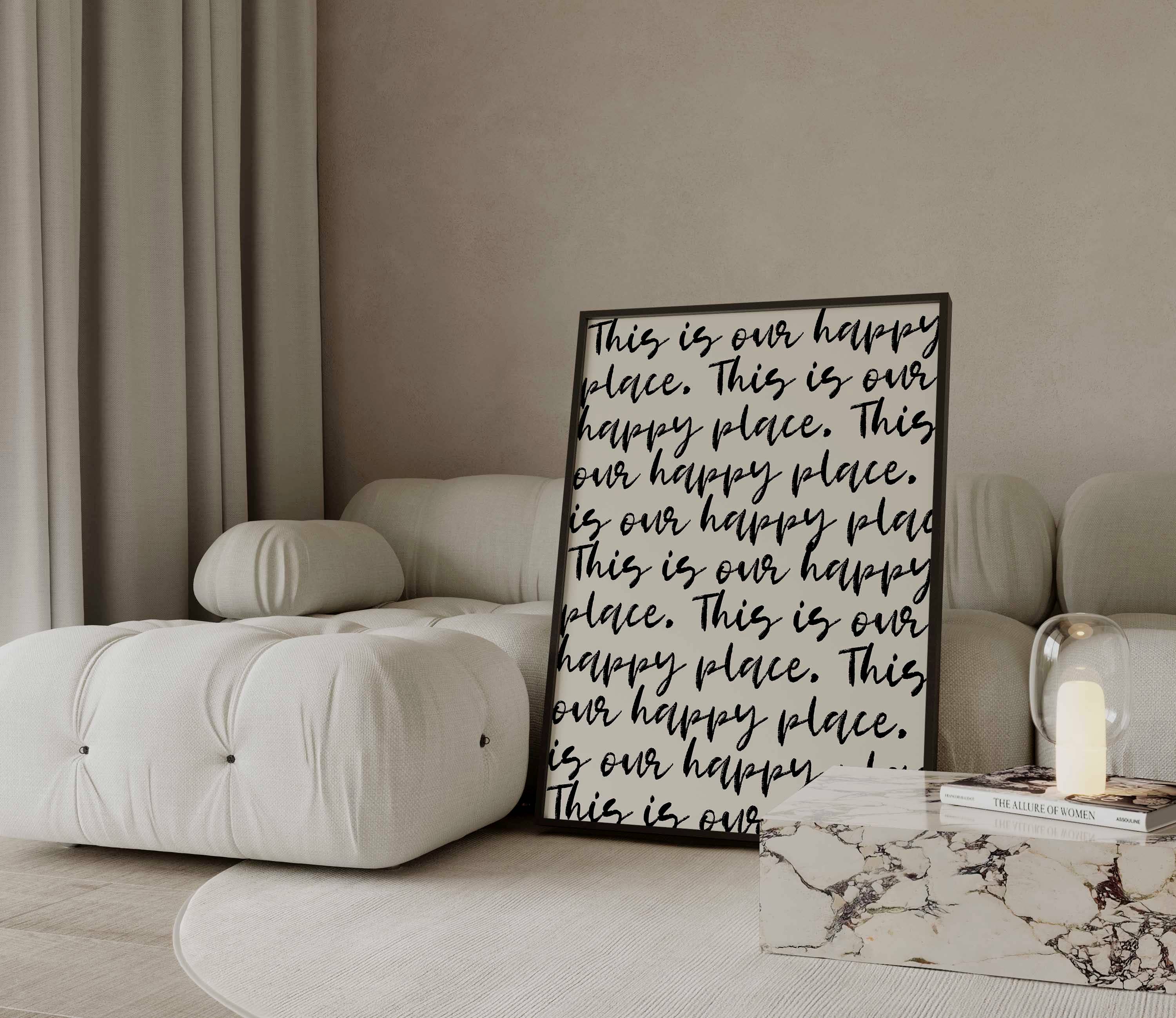 D'LUXE PRINTS - Wholesale Art Print - This Is Our Happy Place Script Print0