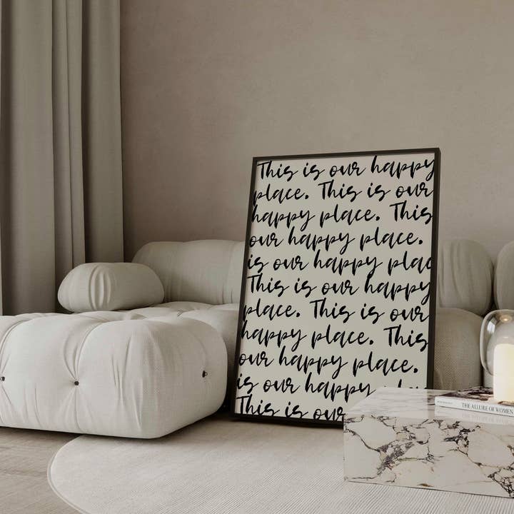 D'LUXE PRINTS - Wholesale Art Print - This Is Our Happy Place Script Print