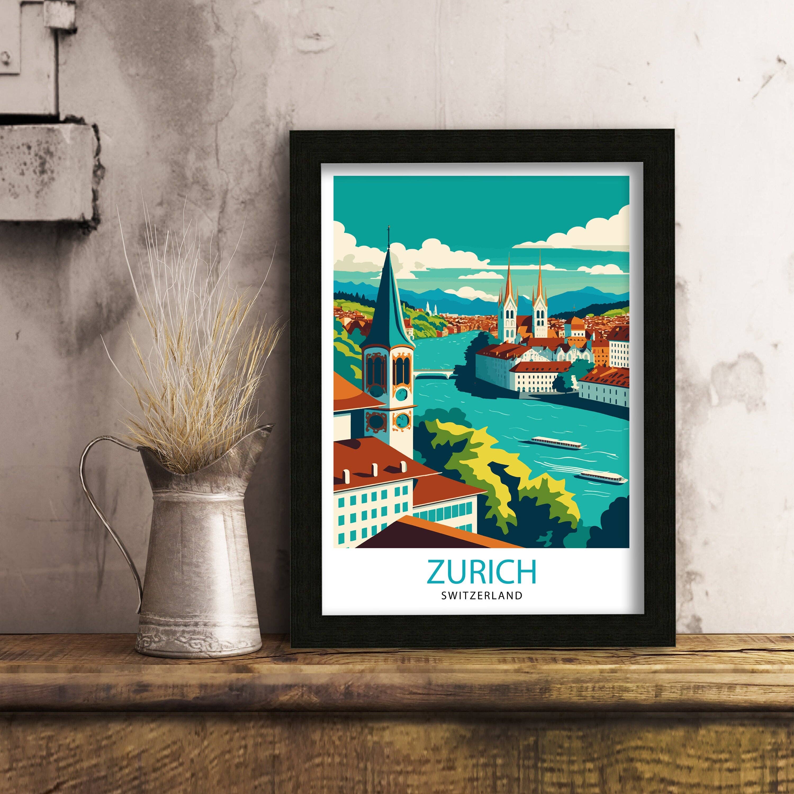 InkNPrintz – wholesale Poster – Zurich Switzerland Travel Poster Zurich2