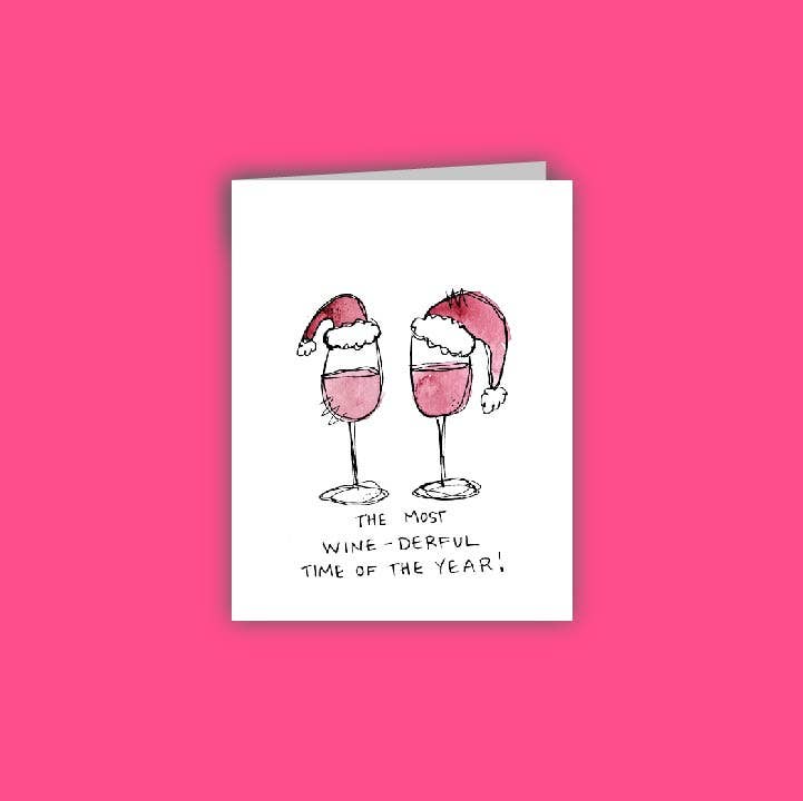 Scribble Lady - Wholesale Christmas Card - The Most Wine-derful Time of thee Year Card