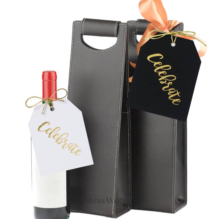 WowWordZ - Wholesale Gift Tag - Celebrate Gift Tags – Gold Foil – Black or White – Set of 103