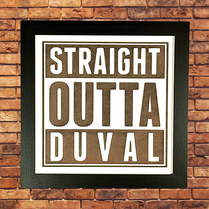 8 « X8" Straight Out of (your location) Encadré Gravure au laser pour la vente par Mankin Laserworks