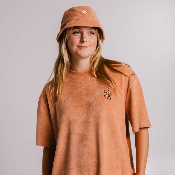 REMOVED BRAND - Wholesale Bucket Hat - Unisex - Panda Terry Bucket Hat - Light Brown2