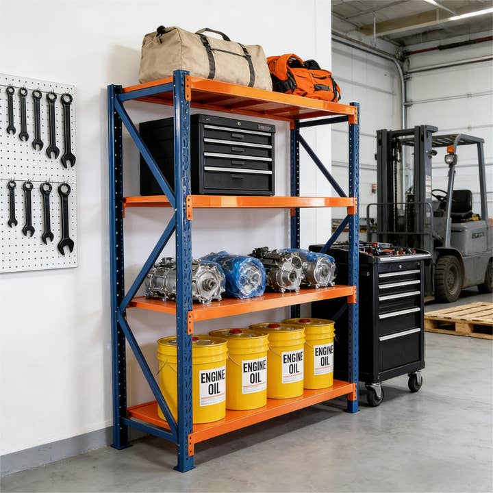 4Tier Industrial Adjustable Garage Shelving 4400LBS Capacity for wholesale by HOMYCASA DESIGN INC