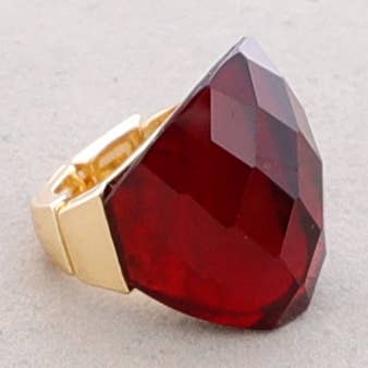 Faceted Crystal Metal Ring for wholesale by Sonata