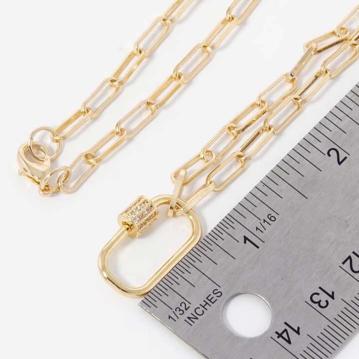 OHBOOBA DESIGN - Wholesale Link & Chain Necklace - Gold Carabiner Chain Necklace3