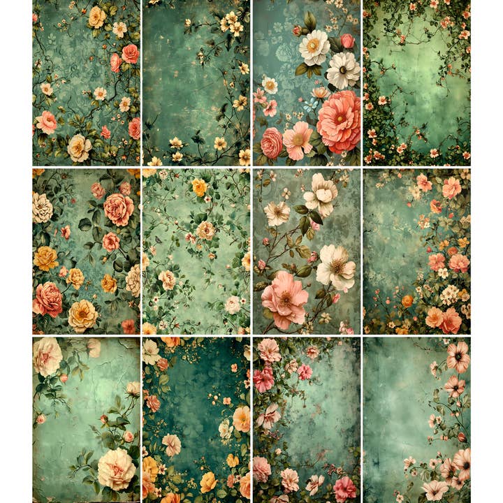 Papiers de riz Irish Flora, 8 x 10,5 pouces (A4) pour la vente par Craft Kreatively