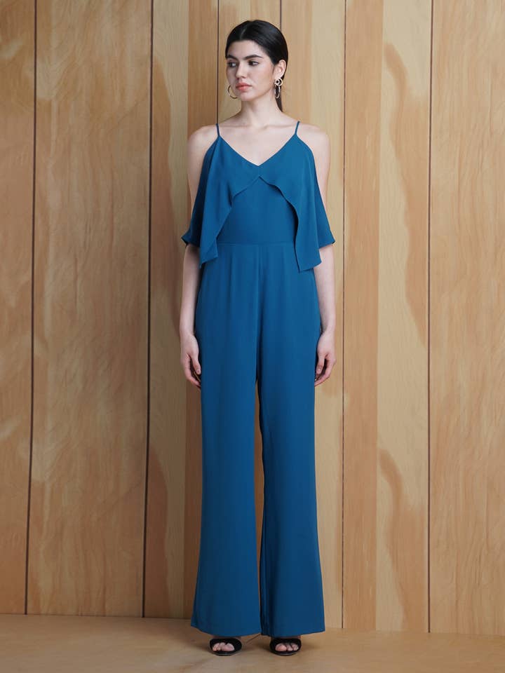 Yvette Woven Cold Shoulder Jumpsuit for wholesale by Adelyn Rae