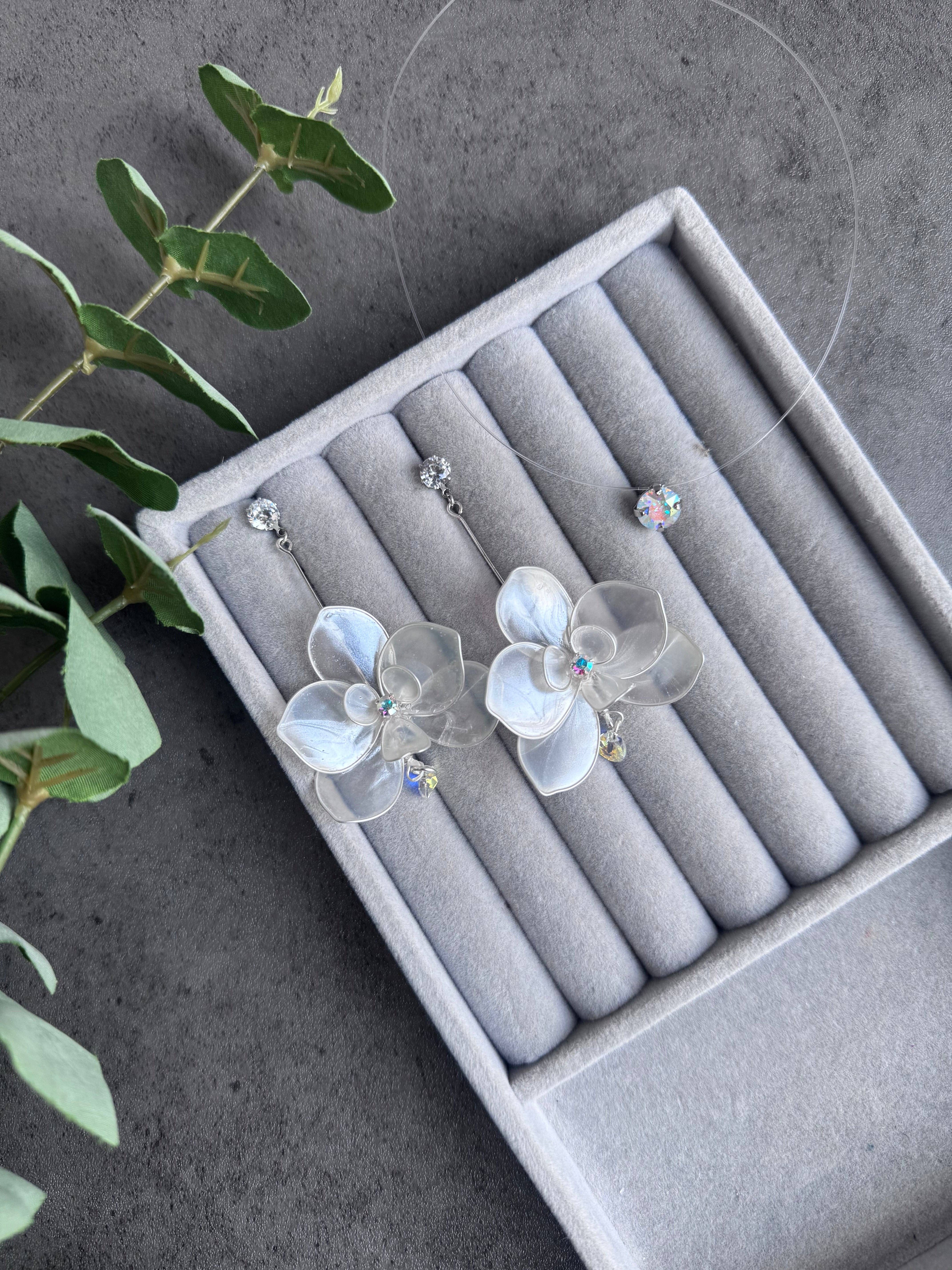 Preciuspearls - Wholesale Dangle Earrings - Pearl Orchid Drop Earrings0