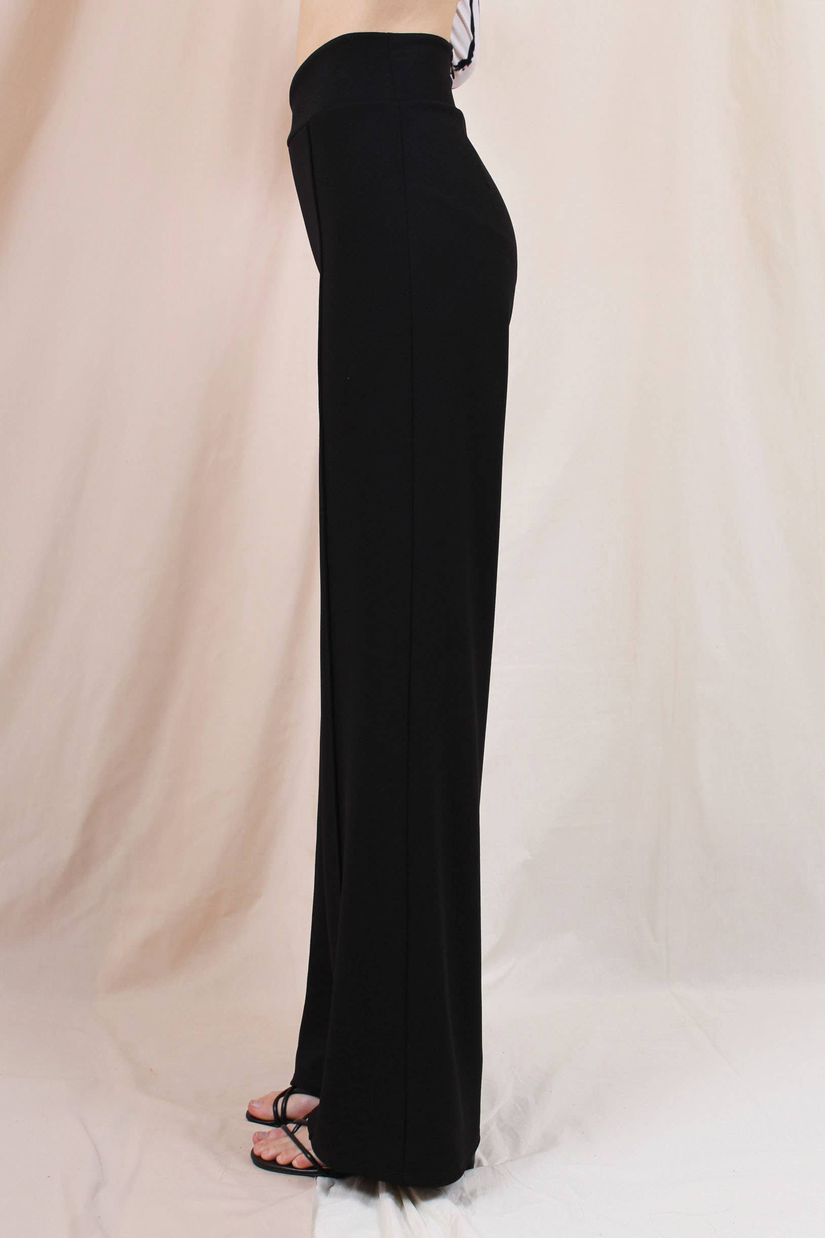 Fore Collection - Wholesale Pants - Women's - DRESSY HIGH WAISTED V CUT PINSTRIPE TROUSERS -PD5710F02