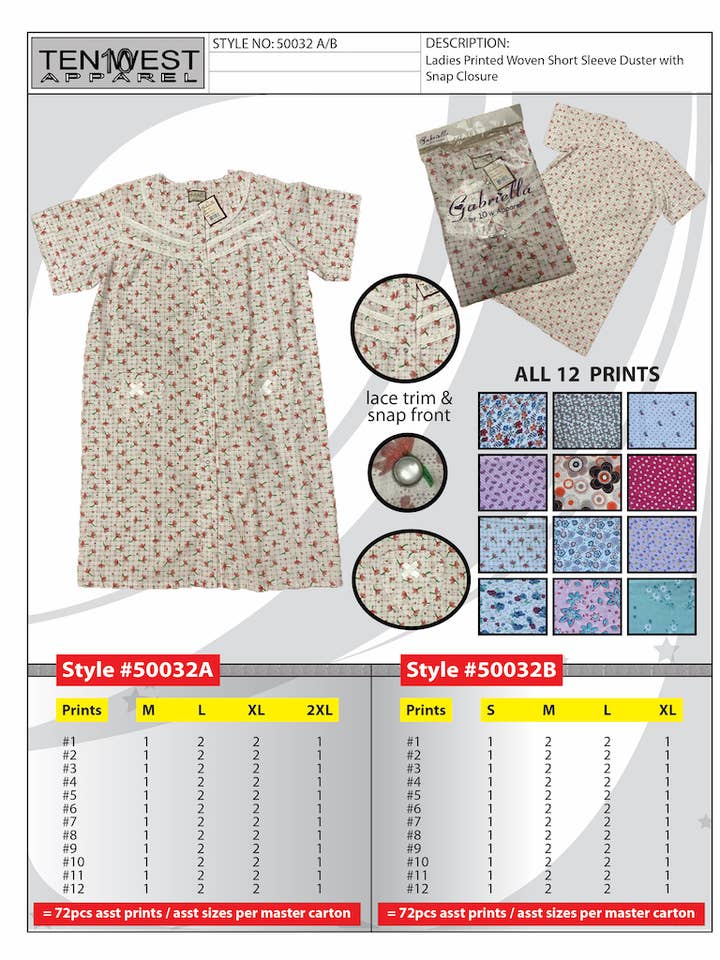 Spolverini da donna M-2X 50032A per la vendita all'ingrosso da parte di Ten West Apparel