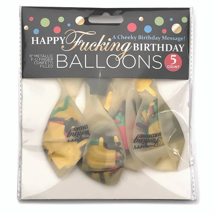 Little Genie Productions - Wholesale Balloon - Happy Fucking Birthday FU Finger Confetti Balloons1