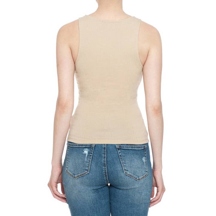 UP CLOTHING - Wholesale Tank Top - Women's - SQUARE NECK POINTELLE TANK TOP