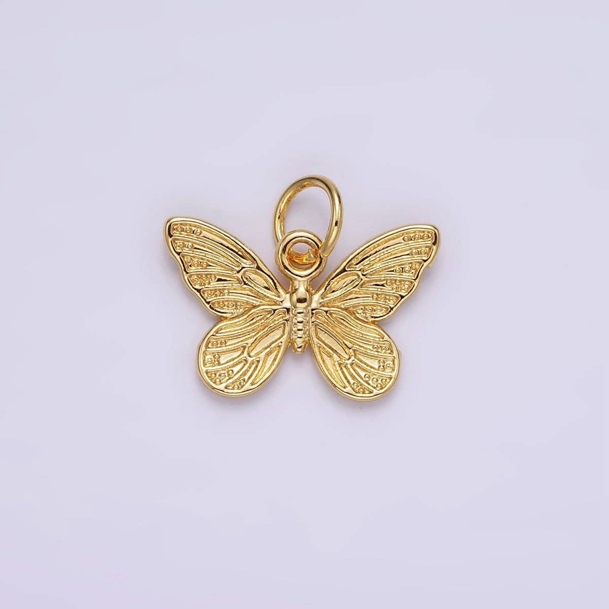 Aim Eternal - Wholesale Individual Charm/Pendant - 14K Gold Filled Textured Butterfly Mariposa Insect Animal Add-On Charm | AG4060