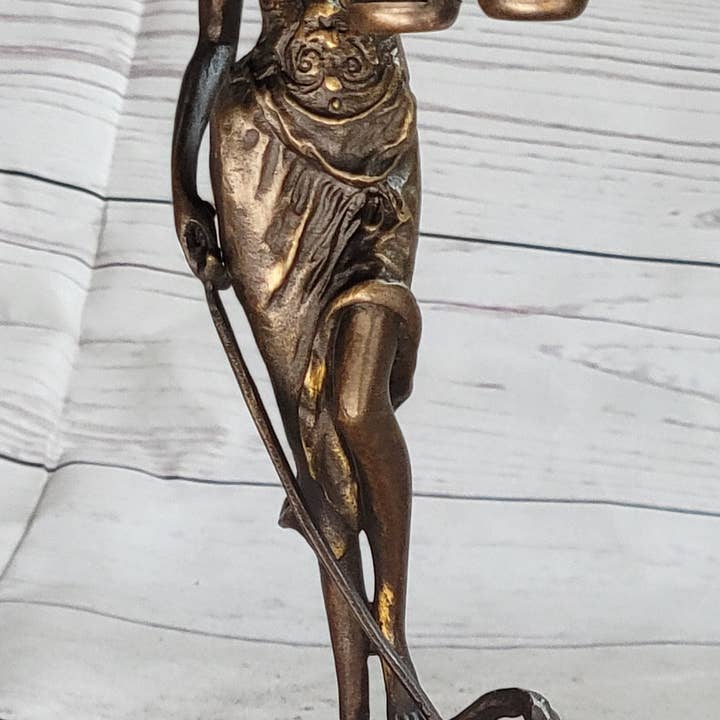 Bronzhaus - Wholesale Beeldje/beeldhouwwerk - Echt bronzen beeld Marmeren Lady Blind Justice Scales Law Sculpture Marmeren figuur3