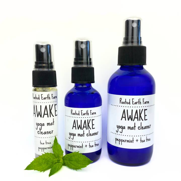 Awake Yoga Mat Cleaner - 3 Size Options for wholesale by Rooted Earth Farm + Apothecary