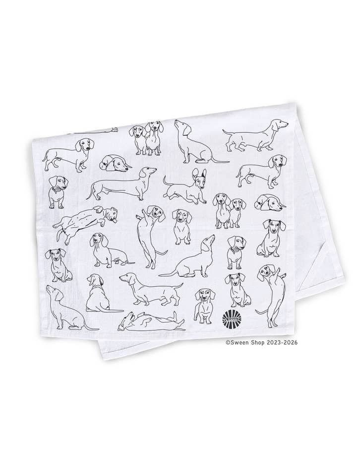 Dachshund Tea Towel - 100% Premium Cotton Kitchen Dish Cloth for wholesale by Sween Shop