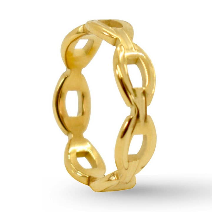 MAI DESIREE - Vente Bagues chaînes - BAGUE CHAÎNE À MAILLONS DORÉS DYLAN0