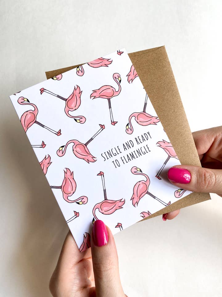Tarjeta de divorcio Single and Ready to Flamingle Break Up Card para venta al por mayor de Five Dot Post