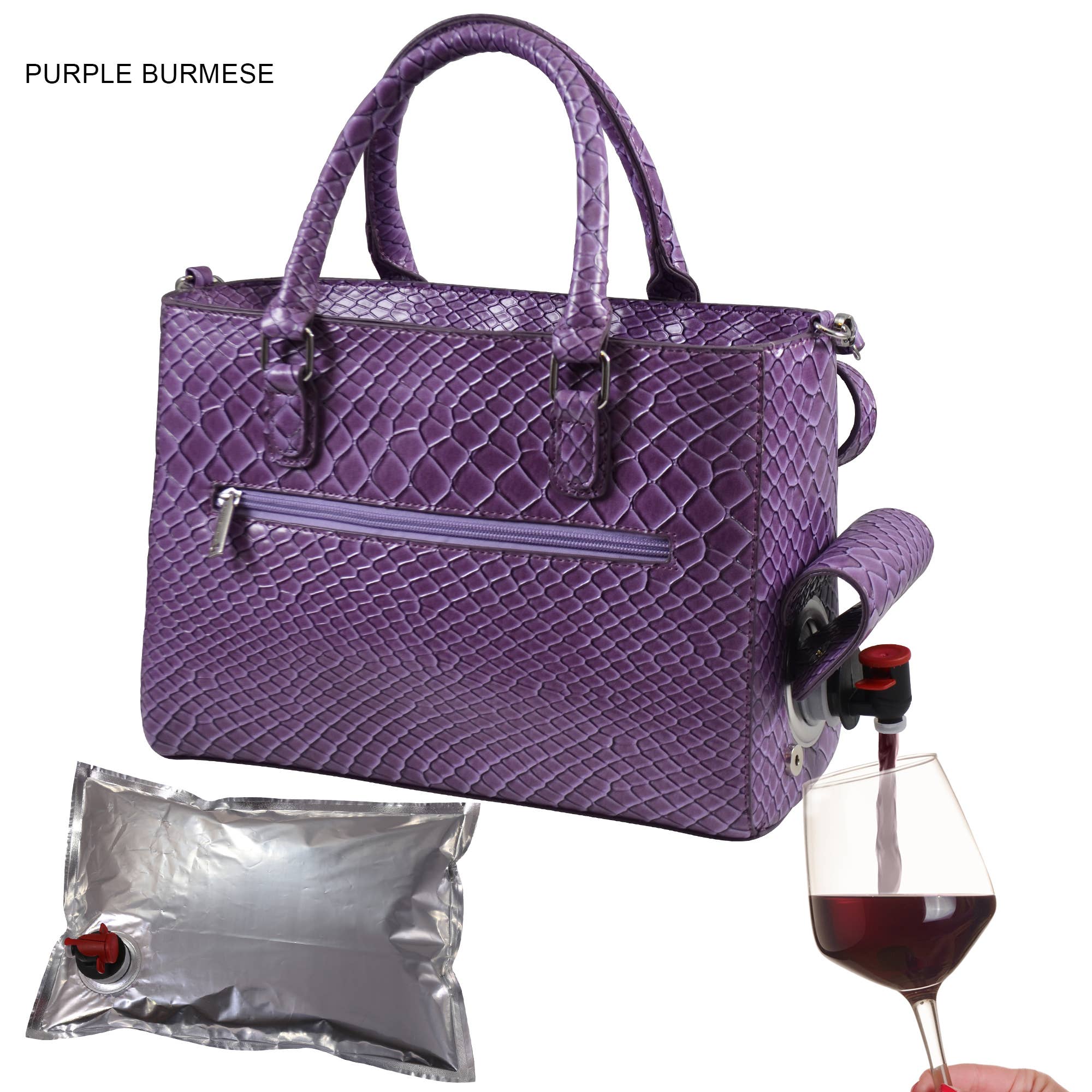 Primeware Inc. - Wholesale Wine Tote - Drink Purse | Wine Purse Burmese Design1