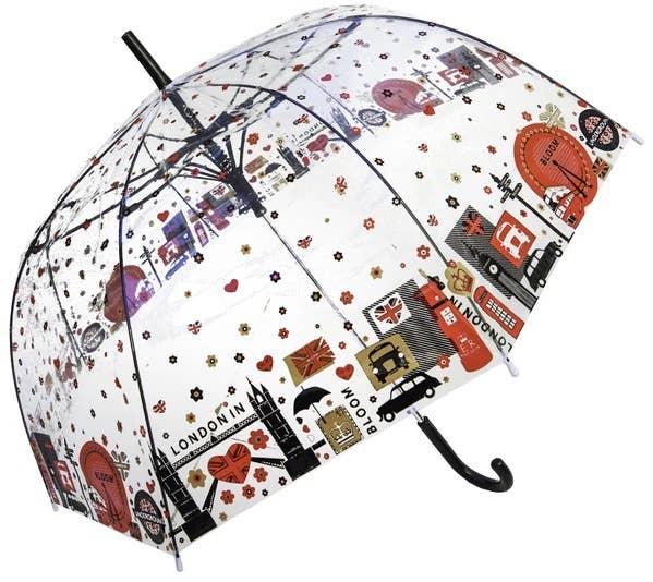 Red London in Blooms Transparent Umbrella for wholesale on Faire0