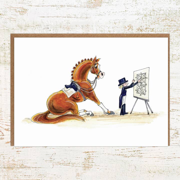 Pony Nut Gifts - Wholesale Birthday Card - Schoolmaster - A6 Dressage Horse Greeting / Birthday Card