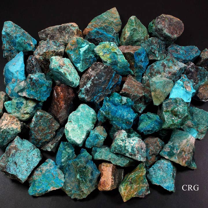 Crystal River Gems LLC - Venta al por mayor Piedras/cristales espirituales - LOTE DE 1 KILO - Crisocola en bruto de Perú