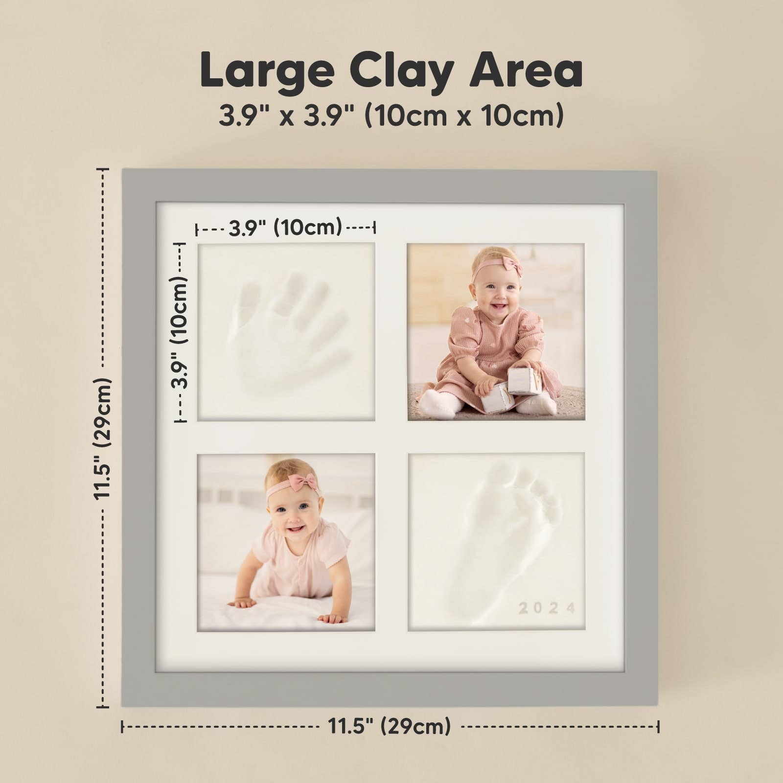 Cloud Gray Ever Baby Hand & Footprint Keepsake Frame for wholesale on Faire6
