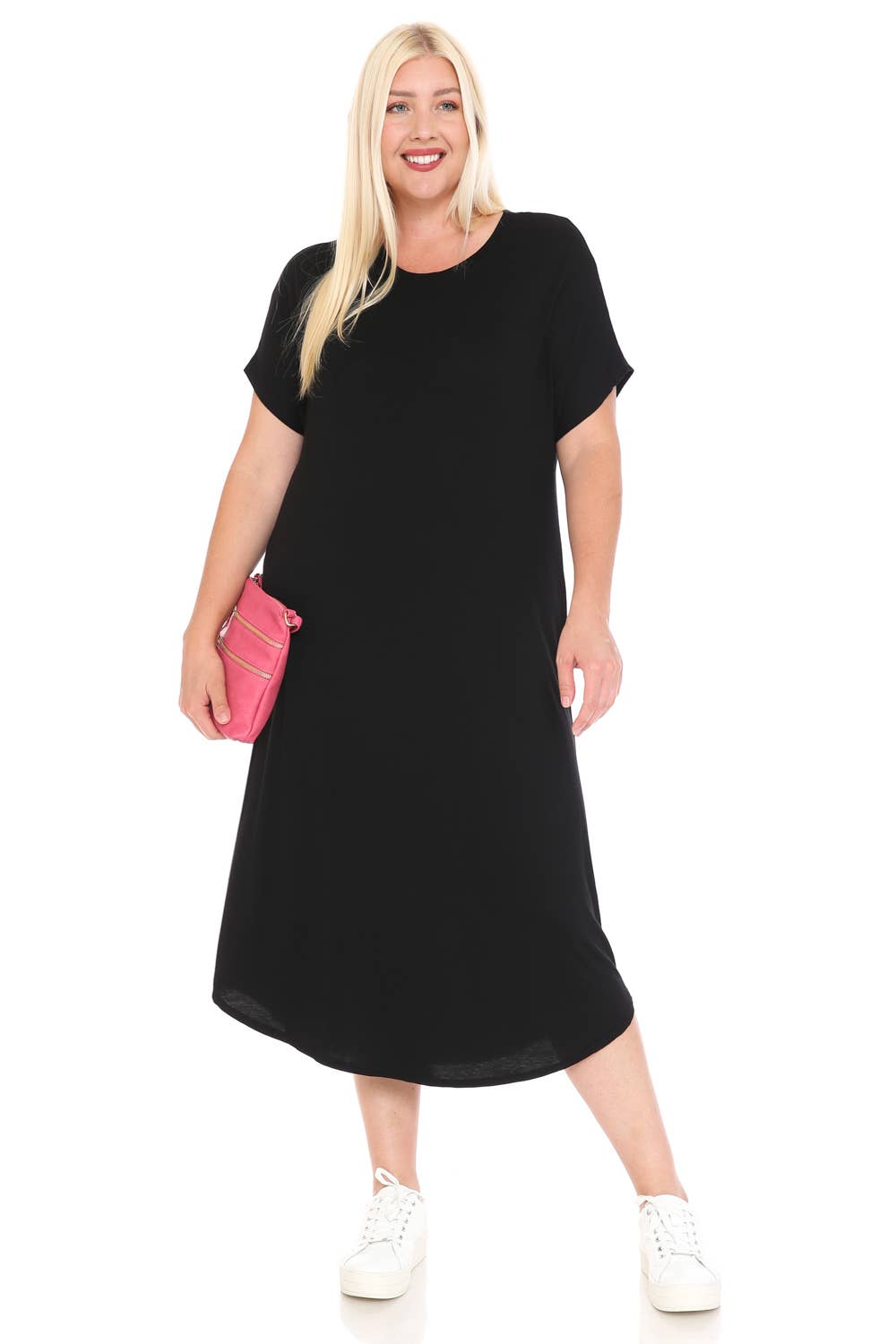 Allium - Wholesale Dress - Women's - Plus Size ALine Drop Shoulder Midi Dress8