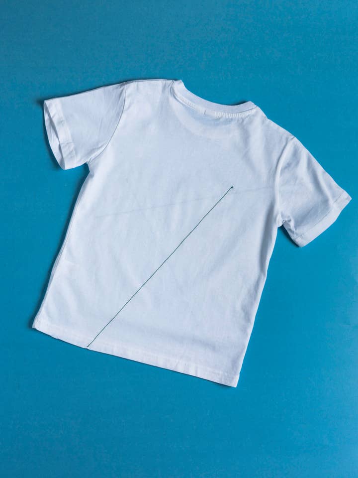 Fee, lignes cousues bleues et vertes pour la vente par littl by lilit