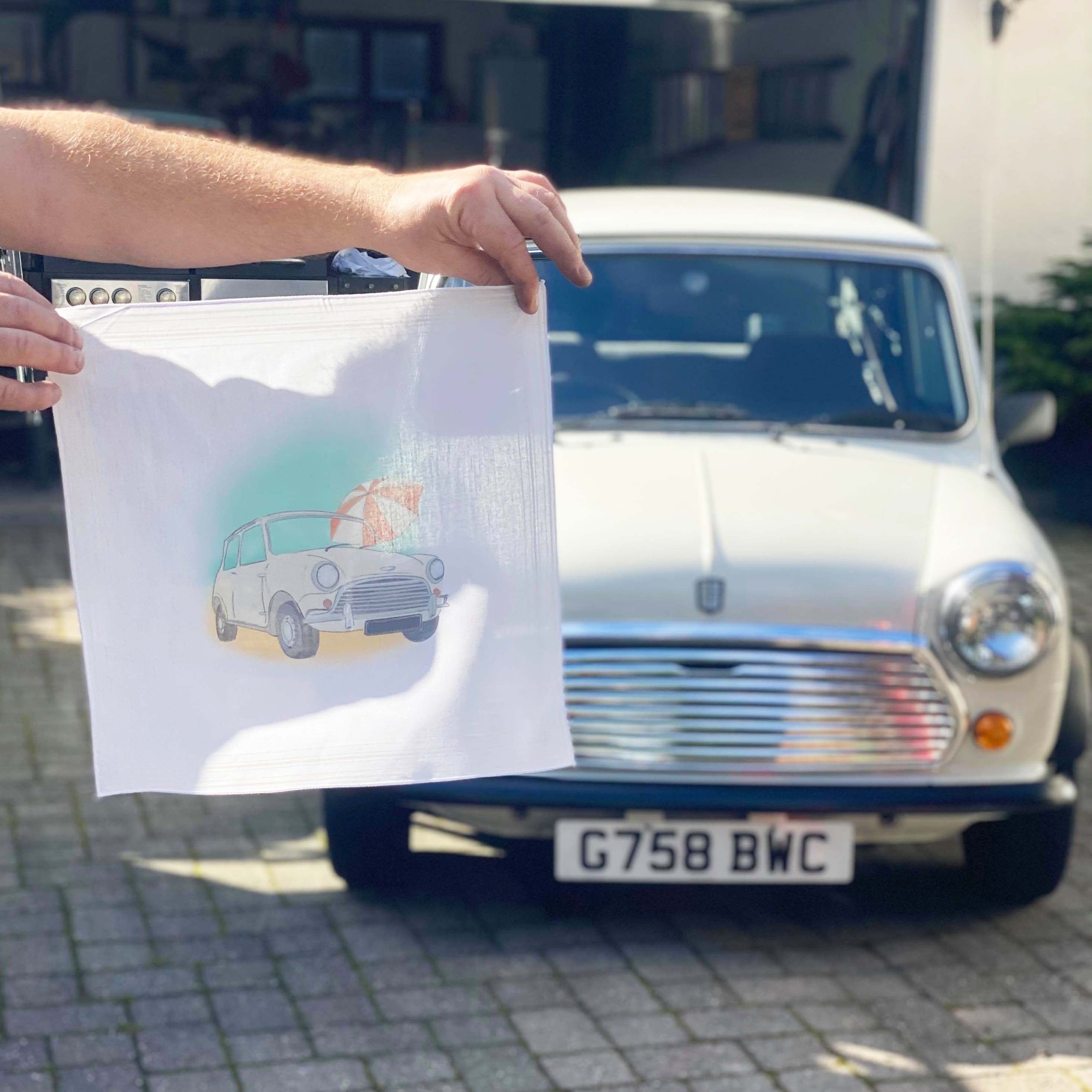 Afewhometruths – wholesale Handkerchief – Unisex – Set Of Four Handkerchiefs With Classic British Cars2