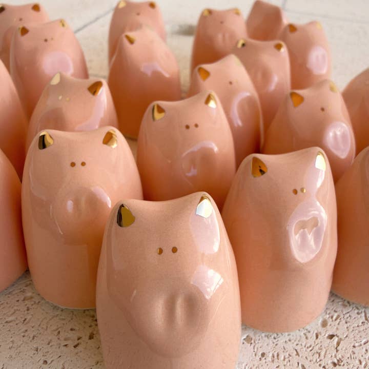 Picuru ceramicas – wholesale Decorative figurine – Fortune Pig Amulet - Gold Luster 5 Languages4