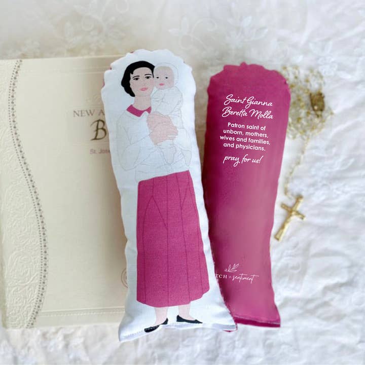 Sketch + Sentiment – wholesale Doll – Kids – Saint Gianna Beretta Molla Plush Catholic Prayer Doll