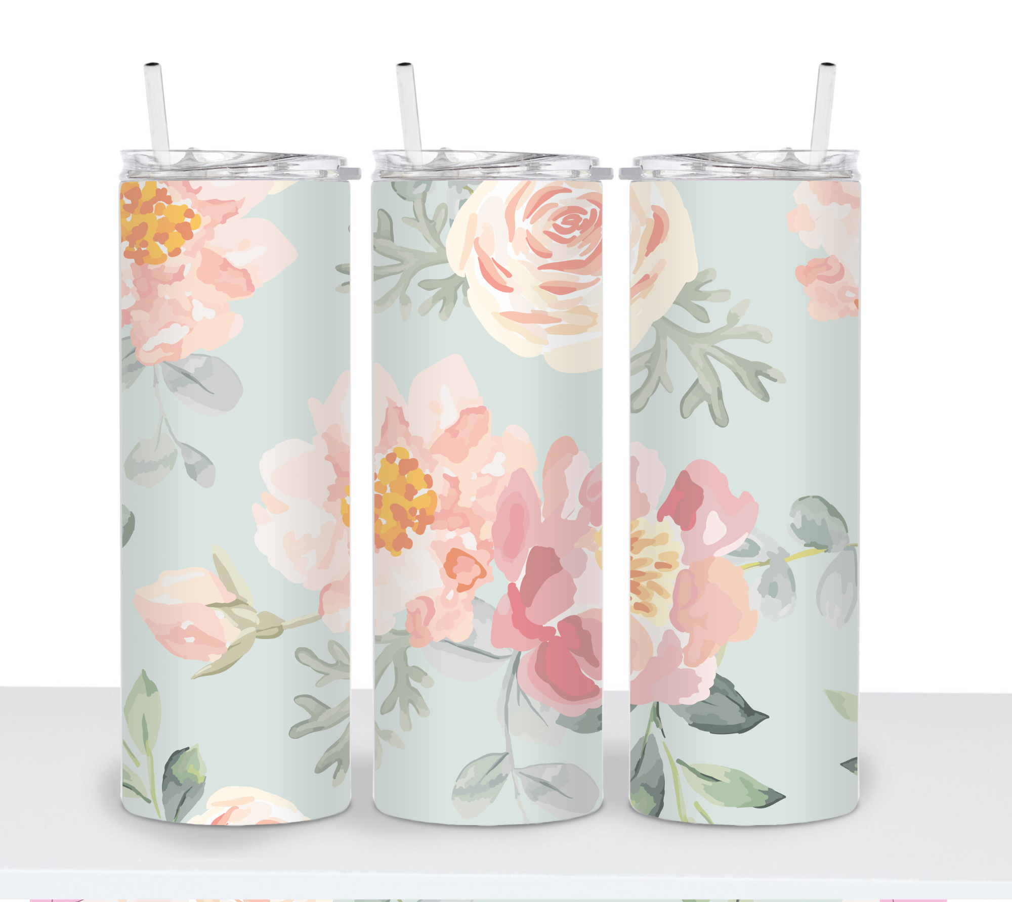 tcbco – copos e garrafas térmicas por atacado – Floral Feminino Skinny Tumbler1