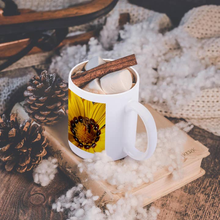 3dRose - Wholesale Coffee mug - 3dRose, Honey Bee Collecting Pollen On A Gazania Flower, Mug11