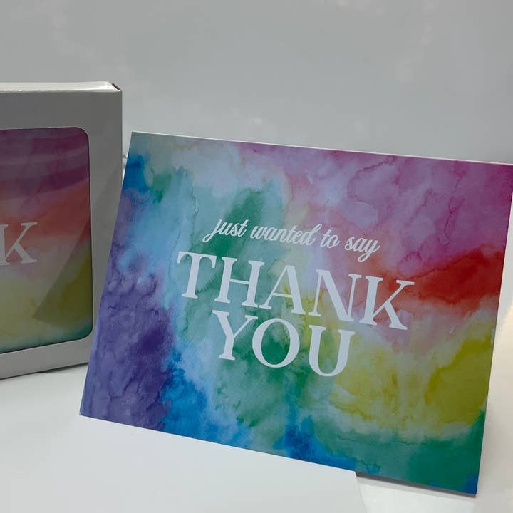 Rainbow Thank You Folded Notecards - Box Set for wholesale by The Stylish Scribe