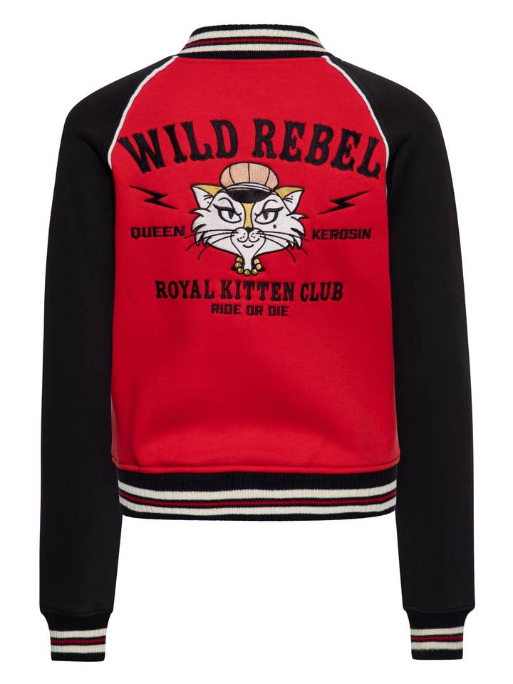Casaco universitário 'Wild Rebel' em vermelho por atacado de KING KEROSIN
