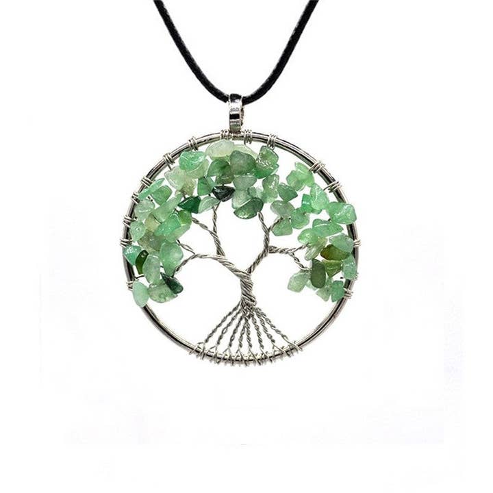 Plush Looks - Wholesale Pendant/charm necklace - Leather Cord Irregular Tree Of Life Pendant Necklace3