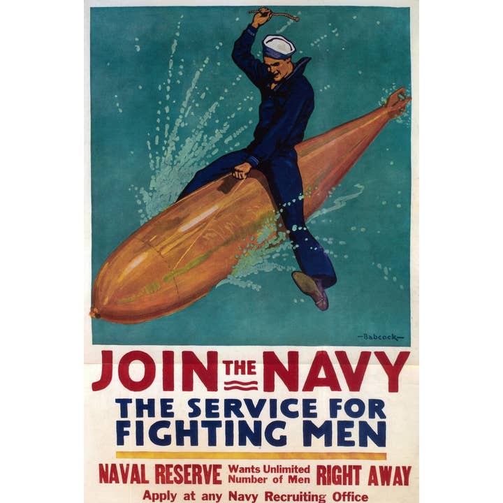 Rejoignez la réserve navale de la marine WPA Art mural vintage pour la vente par Gotham Gifts
